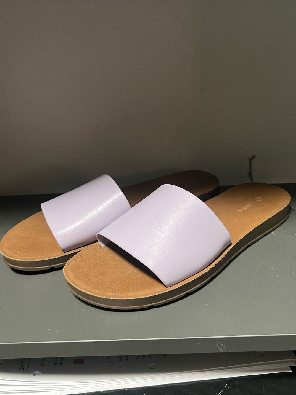 Ardene Lavender Slide Sandals with Wide Band